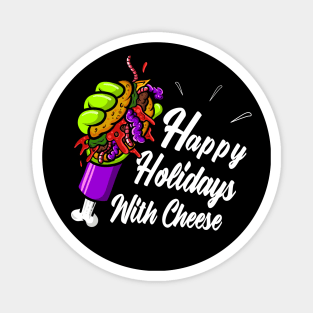 Happy Holidays with Cheese - Lover Gift Christmas Cheeseburger Magnet